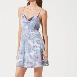 ASTR the Label COWL SLIP DRESS Purple Marble size S
